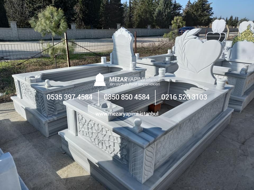 Tek Kişilik Cnc Desen İşlemeli Mermer Mezar Modelleri - Görsel 26