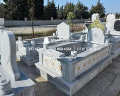 Tek Kişilik Cnc Desen İşlemeli Mermer Mezar Modelleri - Görsel 27