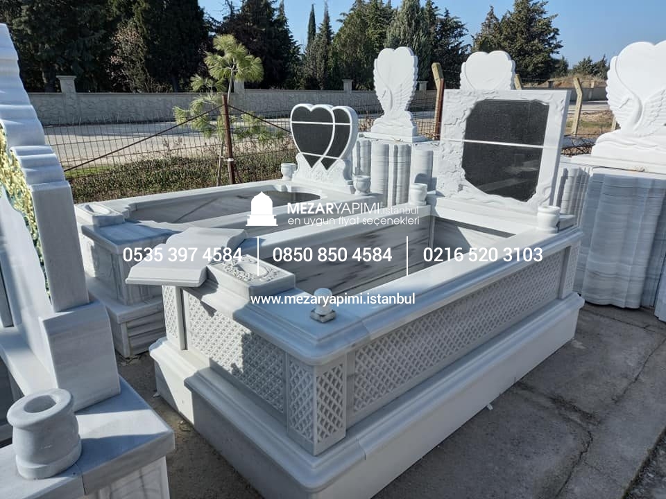 Tek Kişilik Cnc Desen İşlemeli Mermer Mezar Modelleri - Görsel 28