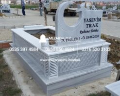 Tek Kişilik Cnc Desen İşlemeli Mermer Mezar Modelleri - Görsel 29