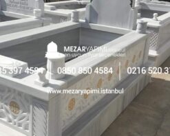 Tek Kişilik Cnc Desen İşlemeli Mermer Mezar Modelleri - Görsel 30