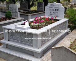Tek Kişilik Cnc Desen İşlemeli Mermer Mezar Modelleri - Görsel 6