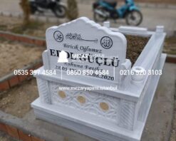 Tek Kişilik Cnc Desen İşlemeli Mermer Mezar Modelleri - Görsel 31