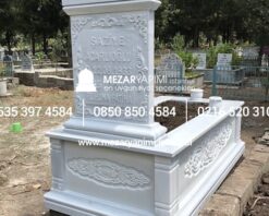 Tek Kişilik Cnc Desen İşlemeli Mermer Mezar Modelleri - Görsel 7