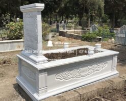 Tek Kişilik Cnc Desen İşlemeli Mermer Mezar Modelleri - Görsel 33