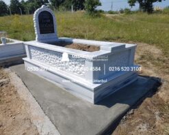 Tek Kişilik Cnc Desen İşlemeli Mermer Mezar Modelleri - Görsel 4