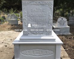 Tek Kişilik Cnc Desen İşlemeli Mermer Mezar Modelleri - Görsel 34