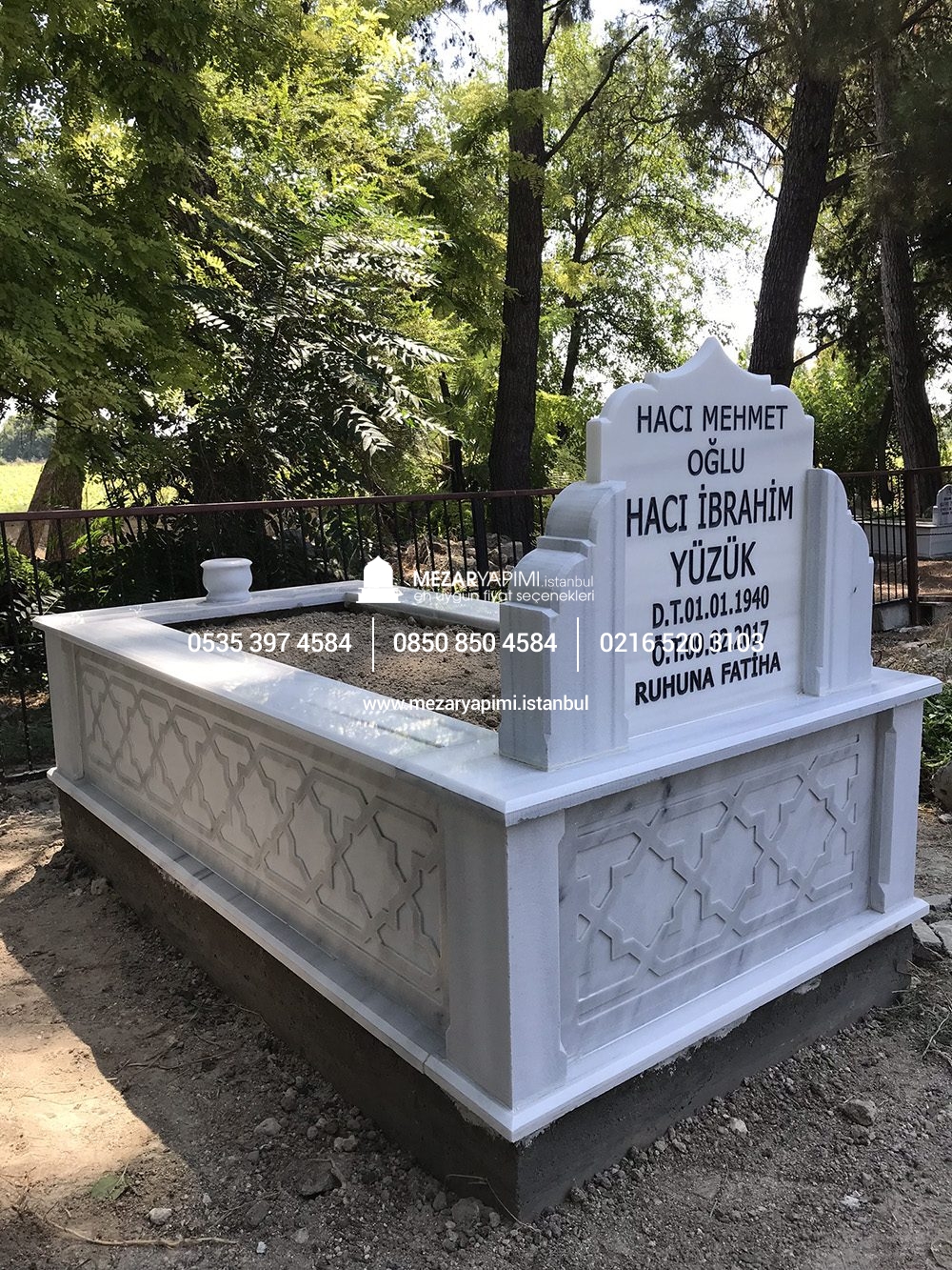 Tek Kişilik Cnc Desen İşlemeli Mermer Mezar Modelleri - Görsel 35
