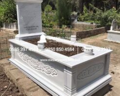 Tek Kişilik Cnc Desen İşlemeli Mermer Mezar Modelleri - Görsel 3