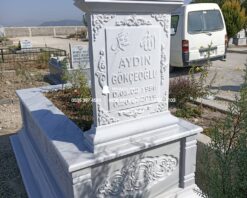 Tek Kişilik Cnc Desen İşlemeli Mermer Mezar Modelleri - Görsel 21