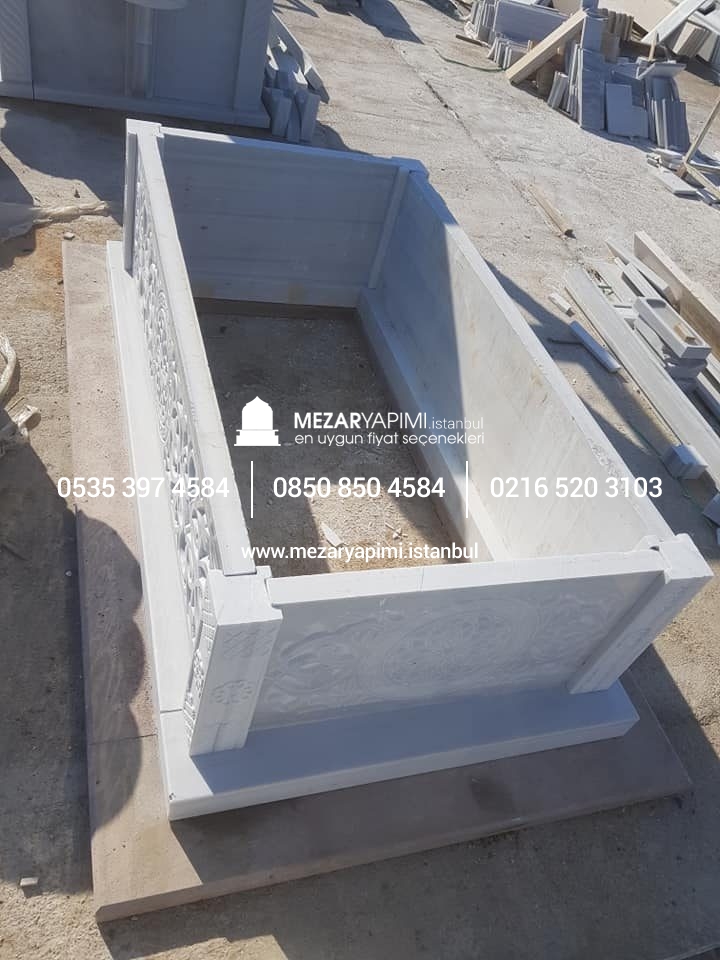 Tek Kişilik Cnc Desen İşlemeli Mermer Mezar Modelleri - Görsel 13