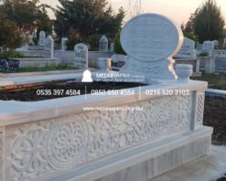Tek Kişilik Cnc Desen İşlemeli Mermer Mezar Modelleri - Görsel 15