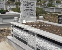 Tek Kişilik Cnc Desen İşlemeli Mermer Mezar Modelleri - Görsel 18