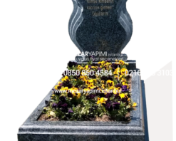 Alternative view of G-111 Tek Kişilik Profilli Granit Blok Mezar Modeli
