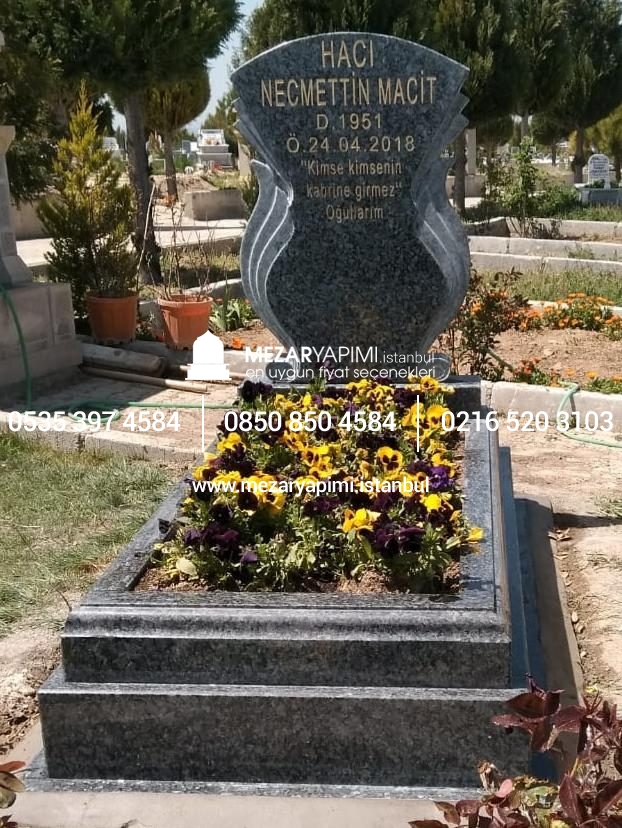 G-111 Tek Kişilik Profilli Granit Blok Mezar Modeli - Görsel 7