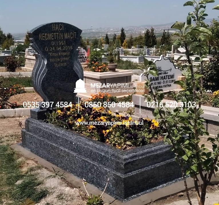 G-111 Tek Kişilik Profilli Granit Blok Mezar Modeli - Görsel 5