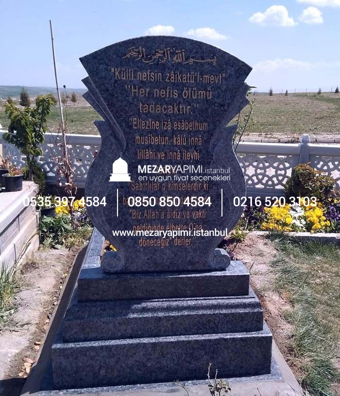 G-111 Tek Kişilik Profilli Granit Blok Mezar Modeli - Görsel 4