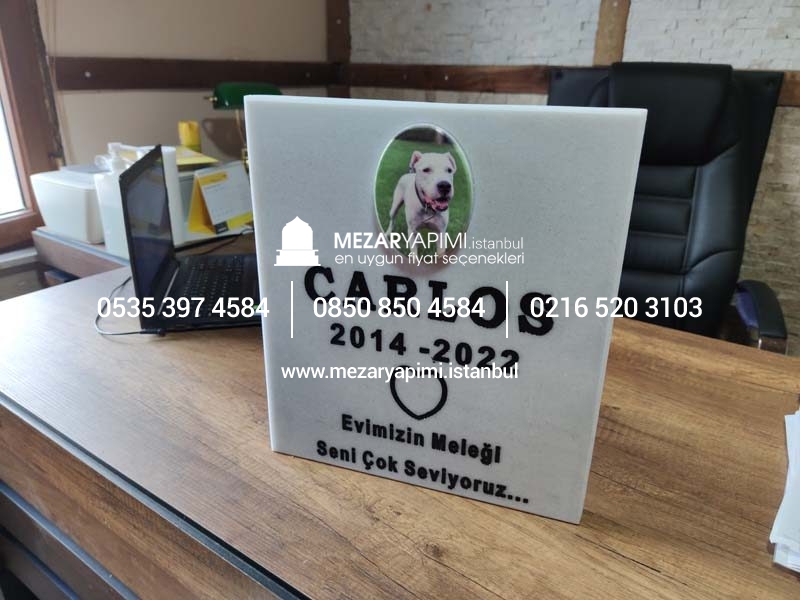 Resimli Evcil Hayvan (Kedi&Köpek) Mermer Mezar Taşı - Görsel 2