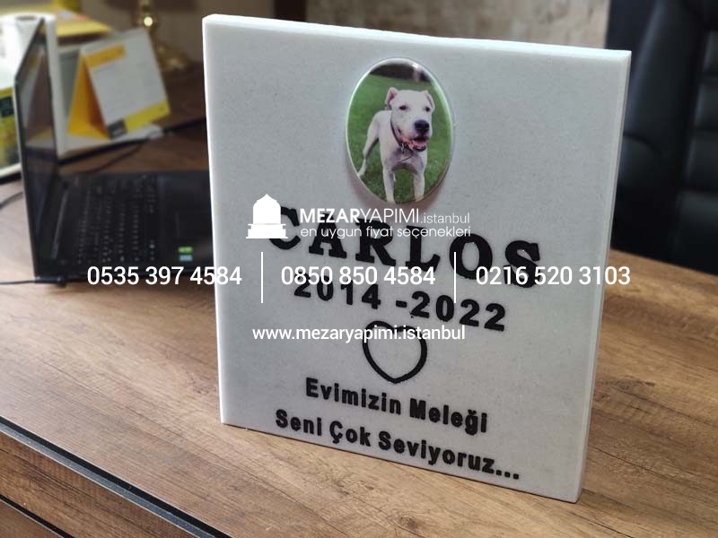 Resimli Evcil Hayvan (Kedi&Köpek) Mermer Mezar Taşı - Görsel 6