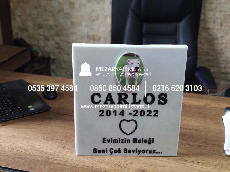 Resimli Evcil Hayvan (Kedi&Köpek) Mermer Mezar Taşı - Görsel 12