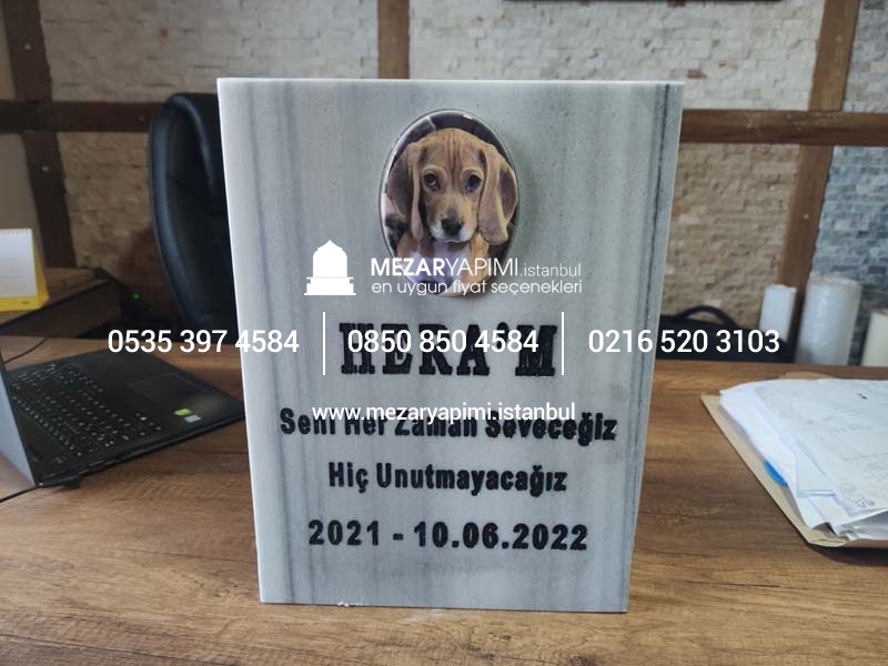 Resimli Evcil Hayvan (Kedi&Köpek) Mermer Mezar Taşı - Görsel 4