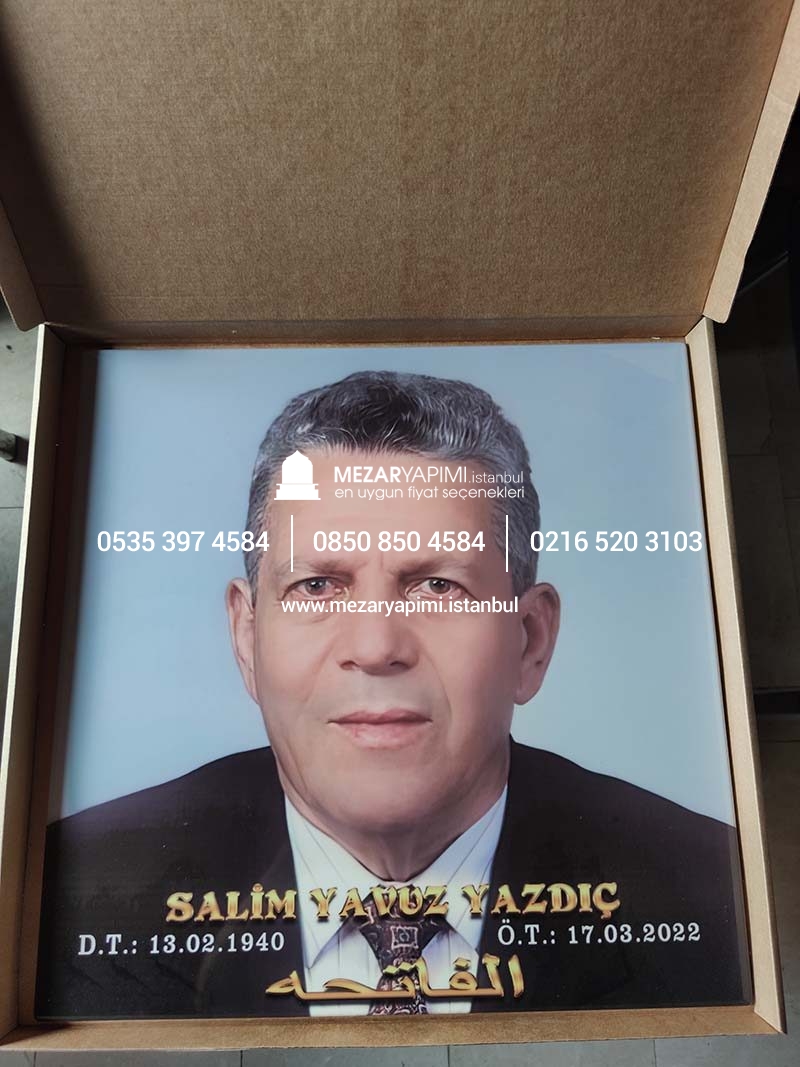 Mezar Taşına Porselen Resim Fotoğraf 50X50cm - Görsel 5