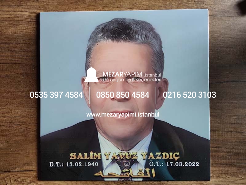 Mezar Taşına Porselen Resim Fotoğraf 50X50cm - Görsel 6