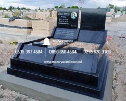 Çift Kişilik Absolute Black Granit Eğimli Mezar Modeli - Görsel 6