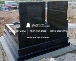 Çift Kişilik Absolute Black Granit Eğimli Mezar Modeli - Görsel 8
