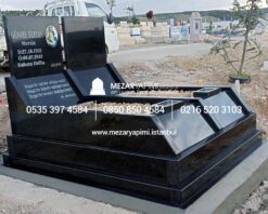Çift Kişilik Absolute Black Granit Eğimli Mezar Modeli - Görsel 7