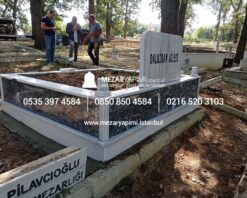 İki Kişilik Gövde Siyah Mermer Mezar - Görsel 4