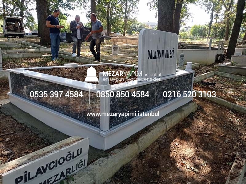 İki Kişilik Gövde Siyah Mermer Mezar - Görsel 4