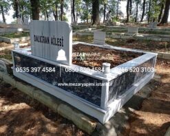 İki Kişilik Gövde Siyah Mermer Mezar - Görsel 3