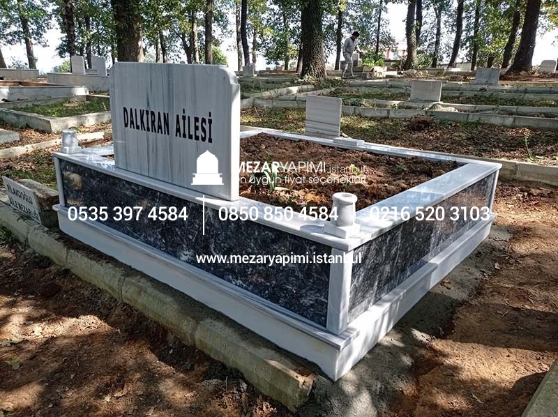 İki Kişilik Gövde Siyah Mermer Mezar - Görsel 3