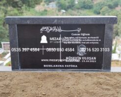 Çift Kişilik Siyah ve Gri Granit Komple 5cm Kalınlıkta Blok Mezar - Görsel 9