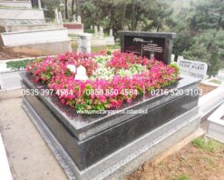Çift Kişilik Siyah ve Gri Granit Komple 5cm Kalınlıkta Blok Mezar - Görsel 7