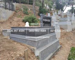 Çift Kişilik Siyah ve Gri Granit Komple 5cm Kalınlıkta Blok Mezar - Görsel 10