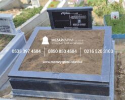 Çift Kişilik Siyah ve Gri Granit Komple 5cm Kalınlıkta Blok Mezar - Görsel 11