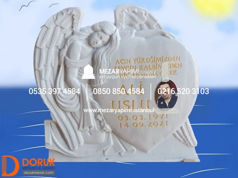 Melek Mezar Taşı Cnc İşlemeli - Görsel 8