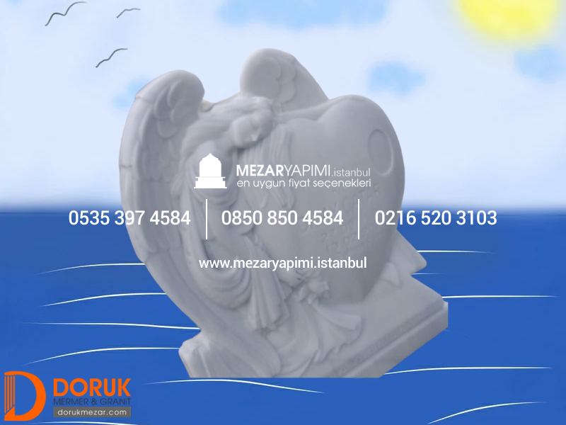 Melek Mezar Taşı Cnc İşlemeli - Görsel 12
