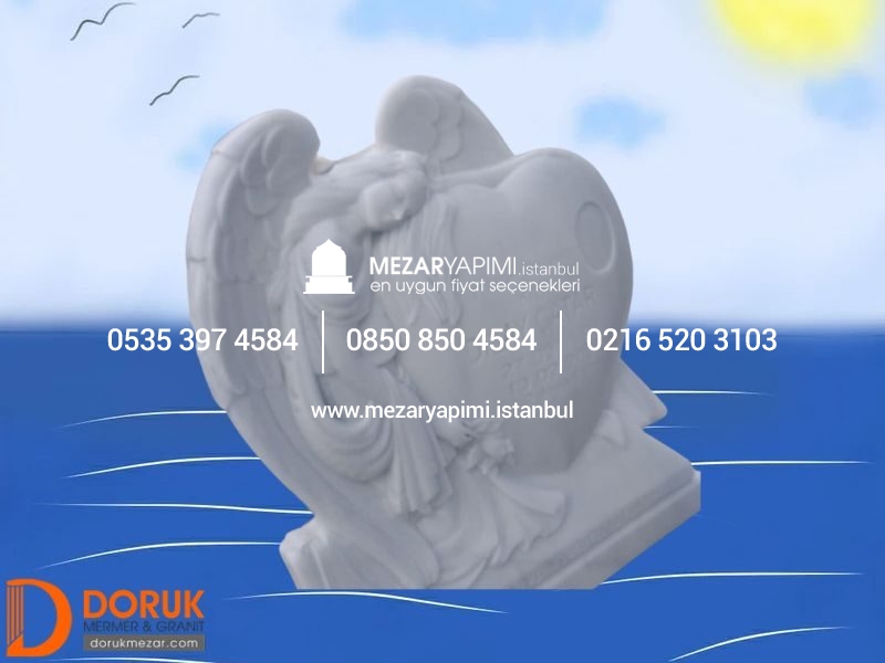 Melek Mezar Taşı Cnc İşlemeli - Görsel 16