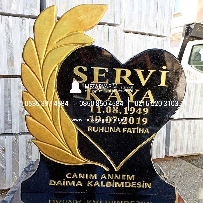 Cnc Çiçek İşlemeli Granit Mezar Taşı - Görsel 4