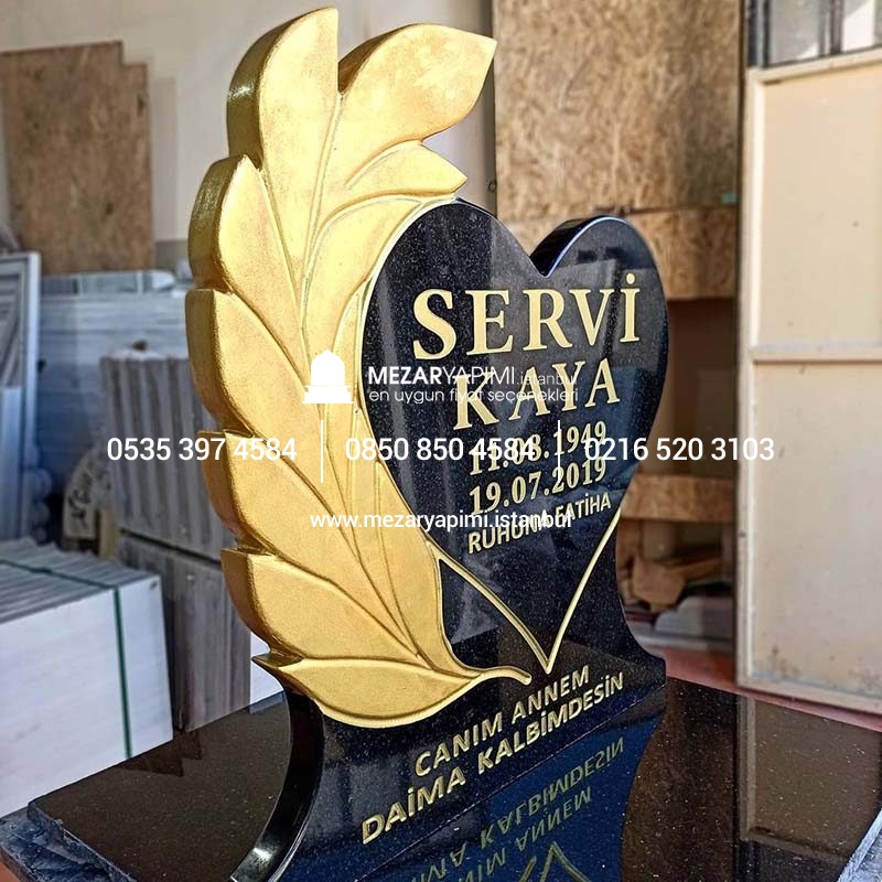 Cnc Çiçek İşlemeli Granit Mezar Taşı - Görsel 5