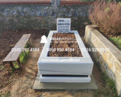 Blok Mezar Modeli Marmara Beyazı - Görsel 15