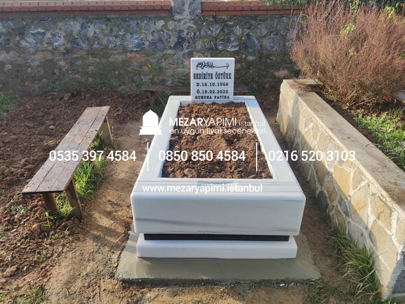 Blok Mezar Modeli Marmara Beyazı - Görsel 15