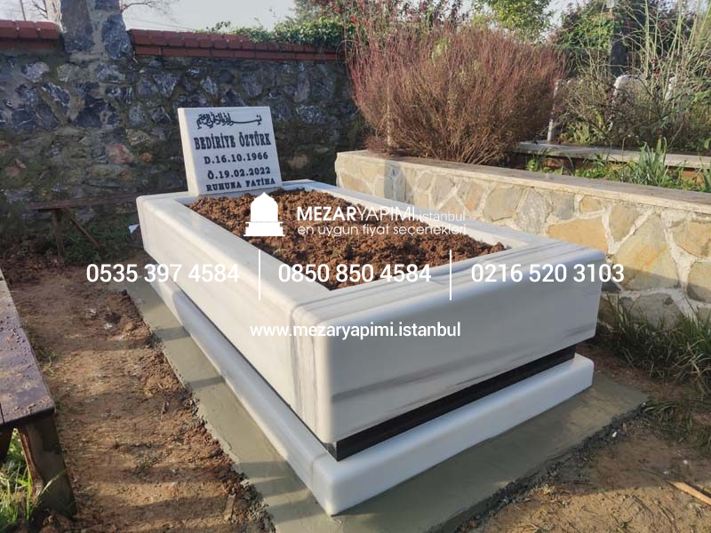 Blok Mezar Modeli Marmara Beyazı