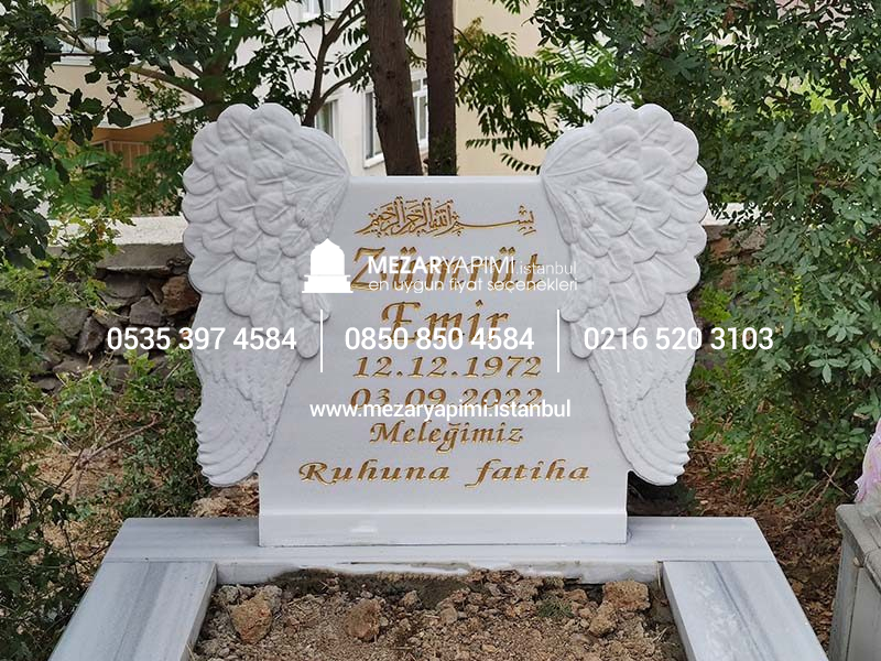Melek Kanadı Şeklinde Mezar Taşı - Görsel 7