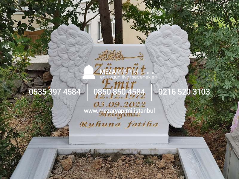 Melek Kanadı Şeklinde Mezar Taşı - Görsel 8