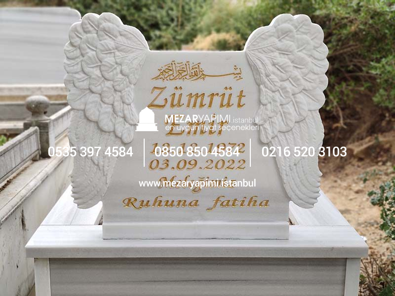 Melek Kanadı Şeklinde Mezar Taşı - Görsel 5