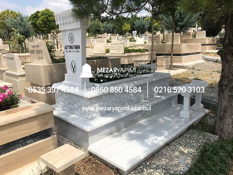 Komple Cnc İşlemeli Mermer Mezar - Görsel 3